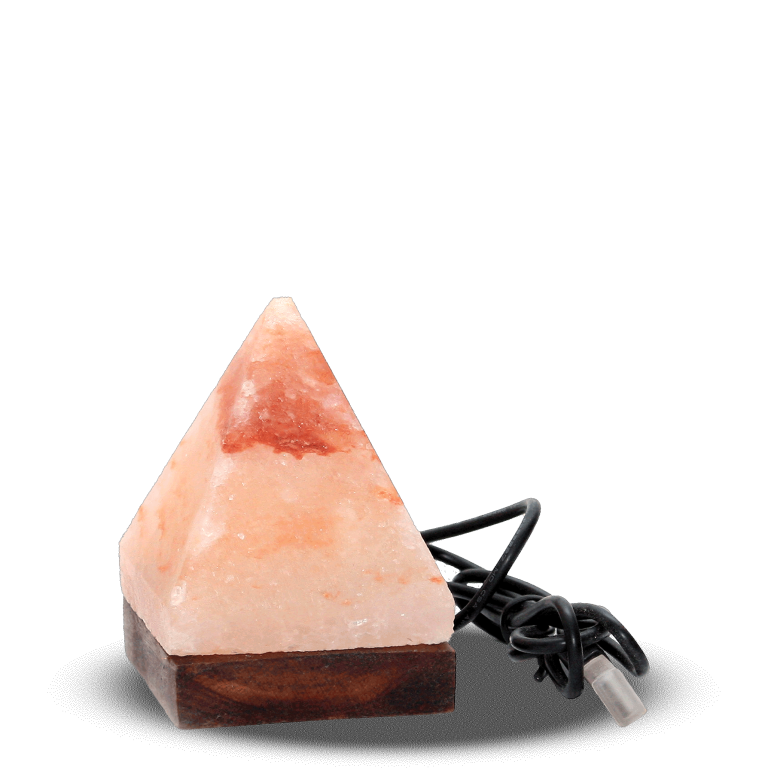Himalayan pink salt pyramid shaped usb powered lamp